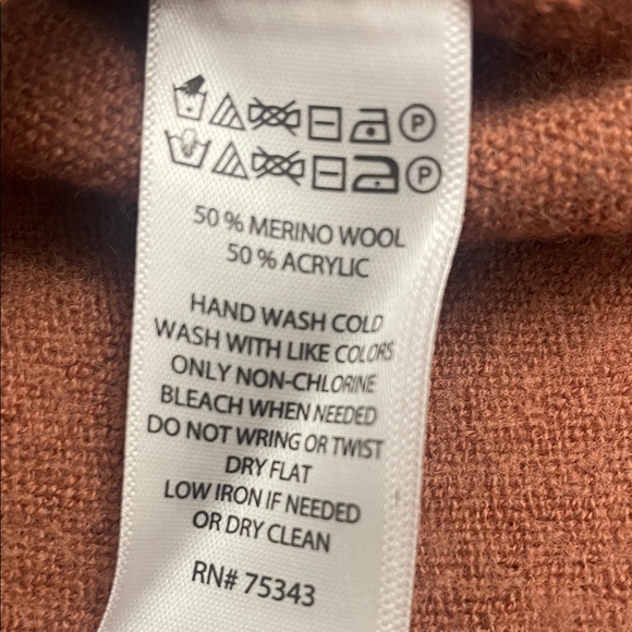 Tahari Women's Warm Merino Wool Blend Cinnamon Brown Mock Neck Sweater - Picture 8 of 11